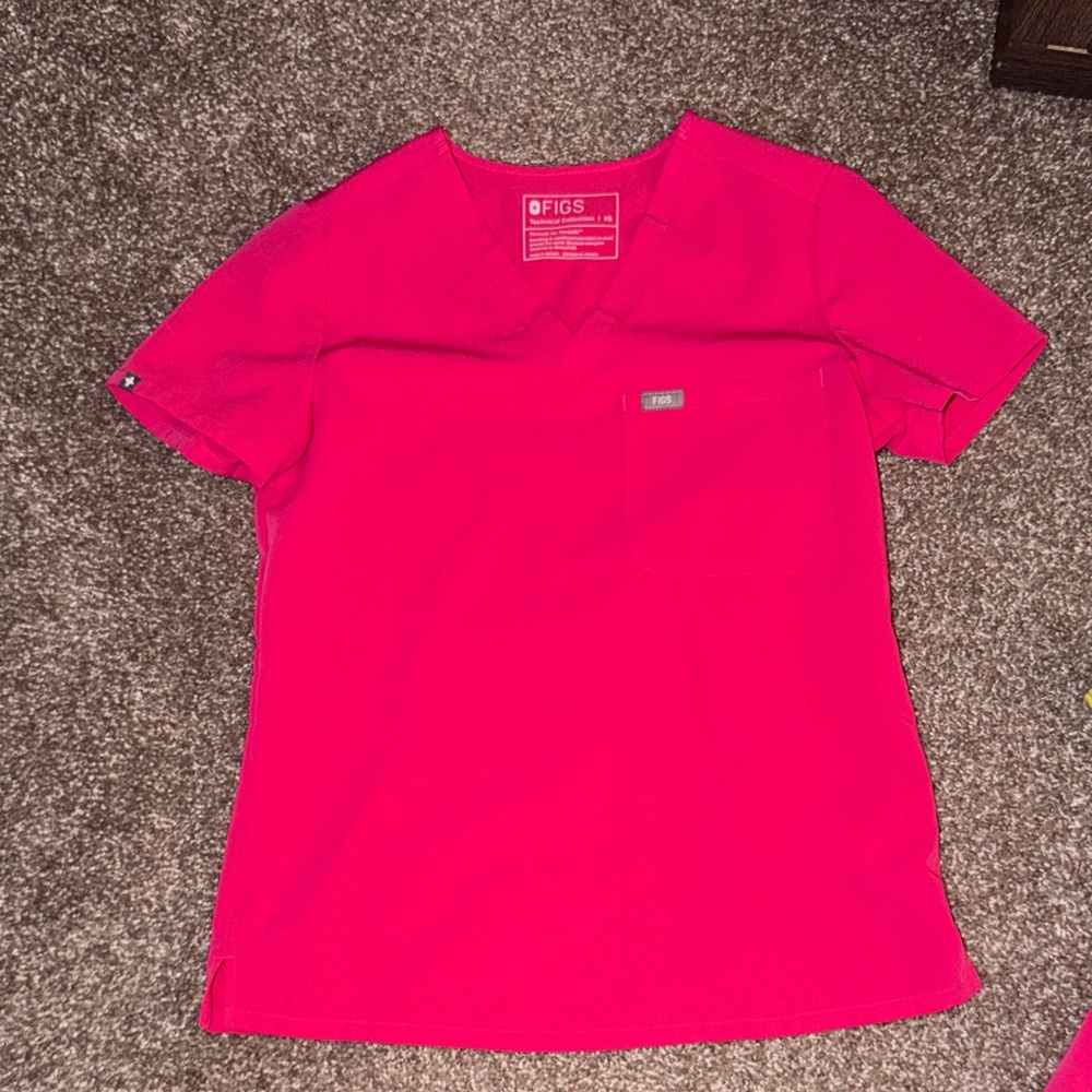 Figs Hot Pink Scrub Top